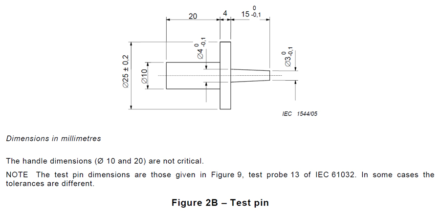 IEC61032 图9试具13、试验销-AGP13(图2)